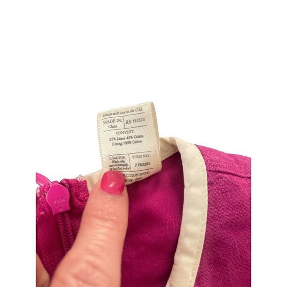 Wildflowers Purple Linen Dress 2 - Picture 4 of 5